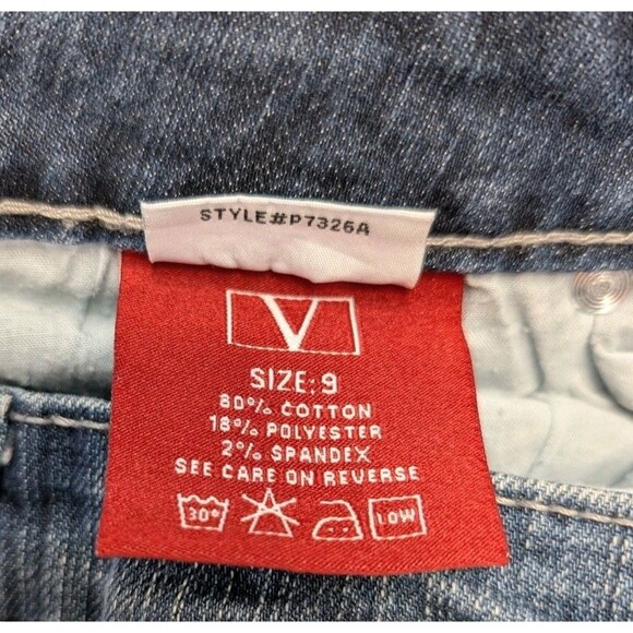 Vigoss Boot Cut Jeans Juniors Size 9 Blue Denim Rhinestone Pockets - Picture 15 of 16